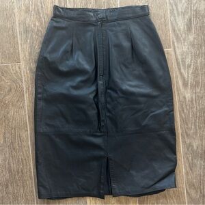 Trade Secret Authentic Black Leather Pencil Skirt